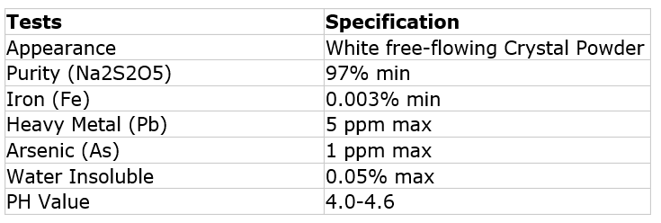 Sodium Metabisulphite In Food CAS 7681-57-4